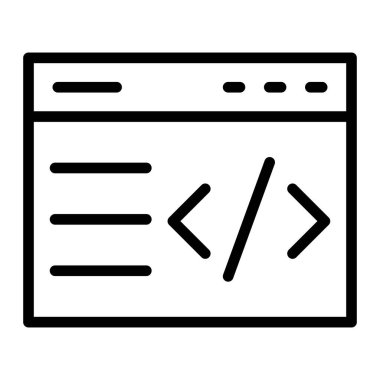 Kişisel ve ticari kullanım için Web Kodlama Vektör Satırı Simgesi Tasarımı