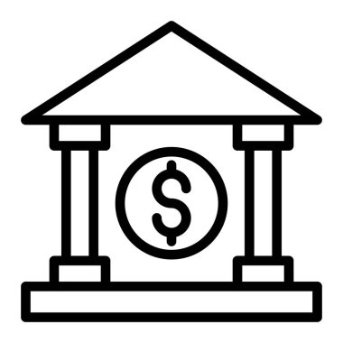Banka Vektör Hattı Simge Tasarımı Kişisel ve Ticari Kullanım İçin