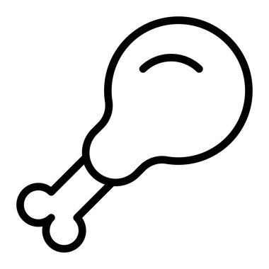 Tavuk Bacağı Vektör Hattı Kişisel ve Ticari Kullanım için Simge Tasarımı