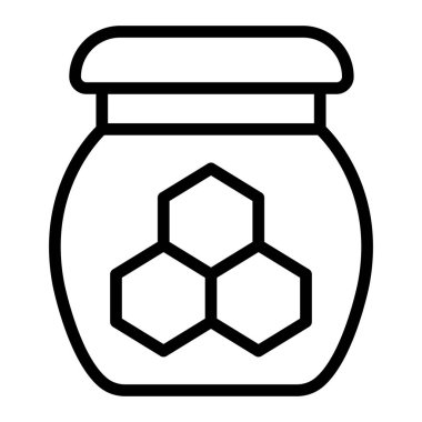 Bal Vektörü Satırı Simge Tasarımı Kişisel ve Ticari Kullanım İçin