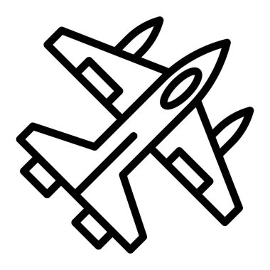 Kişisel ve ticari kullanım için Uçak Vektör Hattı Simgesi Tasarımı