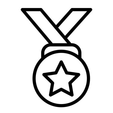 Kişisel ve ticari kullanım için Yıldız Madalyası Vektör Satırı Simgesi Tasarımı