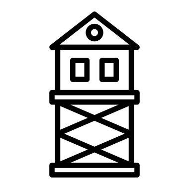 Watchtower Vektör Hattı Simge Tasarımı Kişisel ve Ticari Kullanım İçin