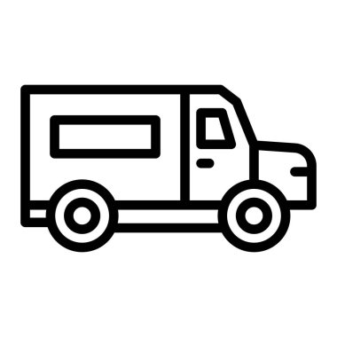 Kişisel ve Ticari Kullanım İçin Zırhlı Van Vector Hattı Simgesi Tasarımı