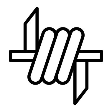 Kişisel ve ticari kullanım için dikenli tel vektör hattı simgesi tasarımı