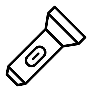 Kişisel ve ticari kullanım için El feneri Vektör Hattı Simgesi Tasarımı