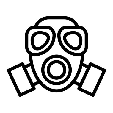 Kişisel ve Ticari Kullanım İçin Gaz Maskesi Vektör Satırı Simgesi Tasarımı