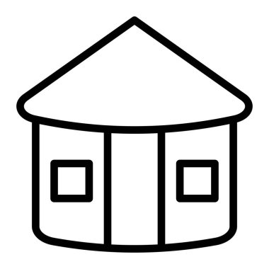 Kişisel ve ticari kullanım için Kulübe Vektör Satırı Simgesi Tasarımı