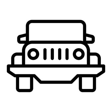 Askeri Jeep Vektör Hattı Kişisel ve Ticari Kullanım Simgesi Tasarımı