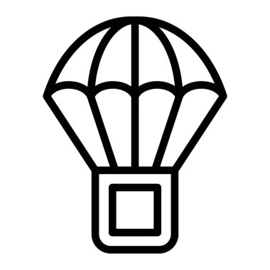 Kişisel ve Ticari Kullanım İçin Paraşüt Vektör Satırı Simgesi Tasarımı