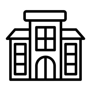 Hükümet Binası Vektör Hattı Simge Tasarımı Kişisel ve Ticari Kullanım İçin