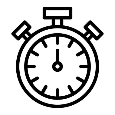 Kişisel ve Ticari Kullanım İçin Stopwatch Vektör Satır Simgesi Tasarımı