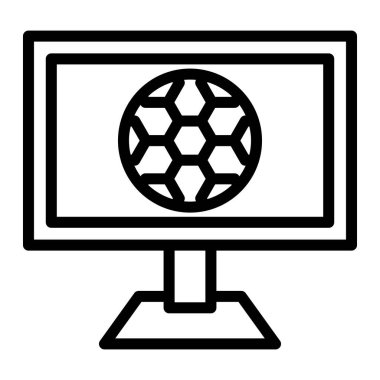 Kişisel ve ticari kullanım için Futbol Maçı Vektör Hattı Simgesi Tasarımı