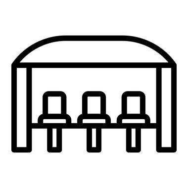 Kişisel ve ticari kullanım için Bench Vektör Hattı Simgesi Tasarımı