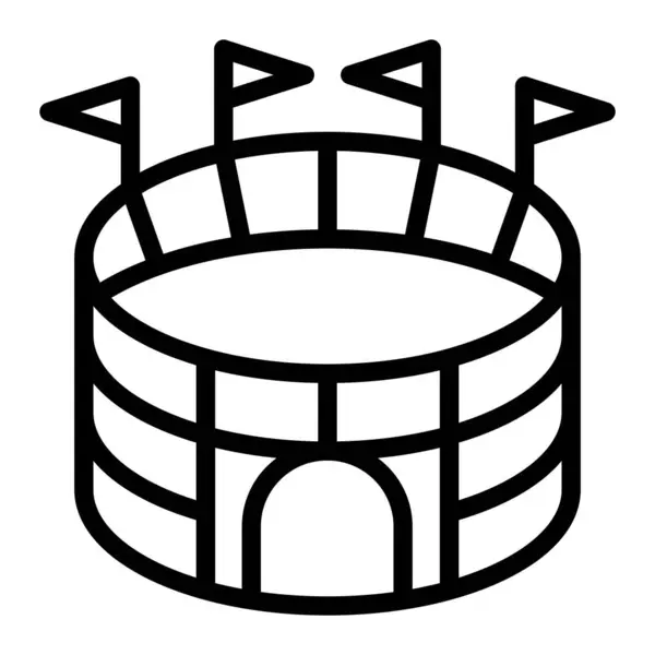 Kişisel ve ticari kullanım için Stadyum Vektör Hattı Simgesi Tasarımı