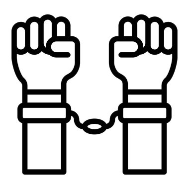 Tutuklu Kriminal Vektör Hattı Kişisel ve Ticari Kullanım Simgesi Tasarımı