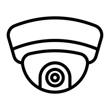 Kişisel ve ticari kullanım için Güvenlik Kamerası Vektör Hattı Simgesi Tasarımı