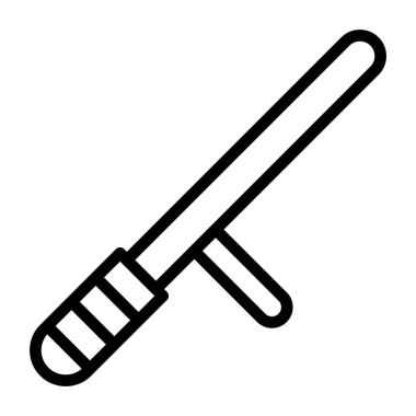 Polis Çubuğu Vektör Hattı Simgesi Kişisel ve Ticari Kullanım Tasarımı