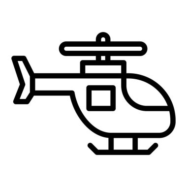 Polis Helikopteri Vektör Hattı Kişisel ve Ticari Kullanım Simgesi Tasarımı