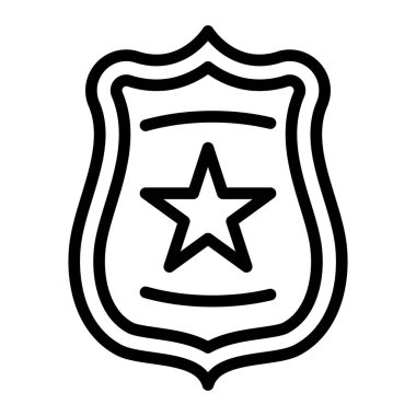 Polis Rozeti Vektör Hattı Simge Tasarımı Kişisel ve Ticari Kullanım İçin