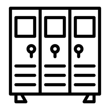 Kişisel ve ticari kullanım için Soyunma Odası Vektör Hattı Simgesi Tasarımı