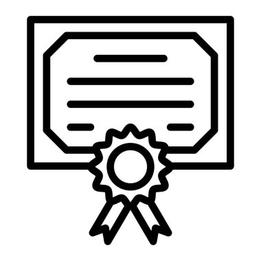 Kişisel ve ticari kullanım için Sertifika Vektör Satırı Simgesi Tasarımı