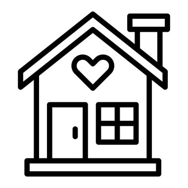 Kişisel ve ticari kullanım için Sweet Home Vector Line Simge Tasarımı