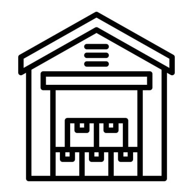 Kişisel ve ticari kullanım için Depo Vektör Hattı Simgesi Tasarımı