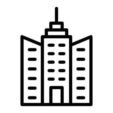 Kişisel ve Ticari Kullanım için Gökdelenler Vektör Hattı Simgesi Tasarımı