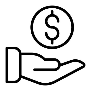 Kişisel ve ticari kullanım için Ödeme Vektör Hattı Simgesi Tasarımı