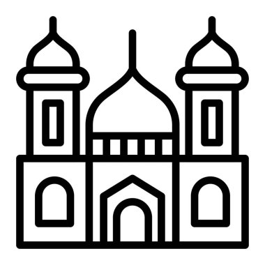 Kişisel ve Ticari Kullanım İçin Cami Vektör Hattı Simgesi Tasarımı