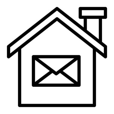 Kişisel ve ticari kullanım için Ev Posta Satırı Simgesi Tasarımı