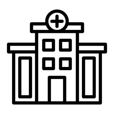 Hastane Vektör Hattı Simge Tasarımı Kişisel ve Ticari Kullanım İçin