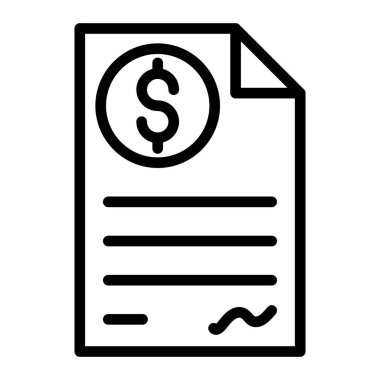 Kişisel ve ticari kullanım için Sözleşme Vektör Satırı Simgesi Tasarımı