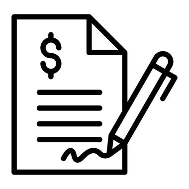 Kişisel ve Ticari Kullanım için Anlaşma Vektör Hattı Simgesi Tasarımı