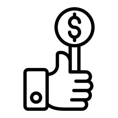 Kişisel ve Ticari Kullanım için Açık Artırma Vektör Satırı Simgesi Tasarımı