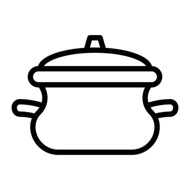 Çorba Tenceresi Vektör Hattı Kişisel ve Ticari Kullanım İçin Simge Tasarımı