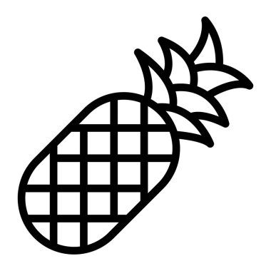 Ananas Vektör Hattı Simge Tasarımı Kişisel ve Ticari Kullanım İçin