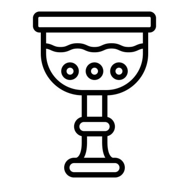 Kadeh Vektör Satırı Simge Tasarımı Kişisel ve Ticari Kullanım İçin