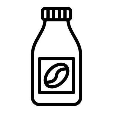 Kahve Şişesi Vektör Hattı Simge Tasarımı Kişisel ve Ticari Kullanım İçin