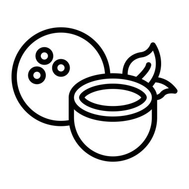 Kişisel ve ticari kullanım için Hindistan Cevizi Vektör Satırı Simgesi Tasarımı