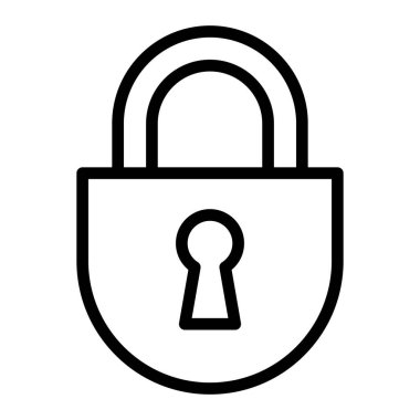 Kişisel ve Ticari Kullanım İçin Asma Kilit Vektör Satırı Simgesi Tasarımı