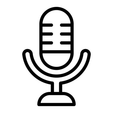 Kişisel ve Ticari Kullanım İçin Mikrofon Vektör Hattı Simgesi Tasarımı
