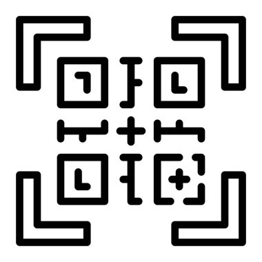 Kişisel ve ticari kullanım için Qr Kod Vektör Satır Simgesi Tasarımı