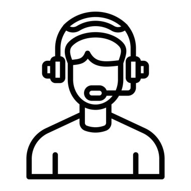 Müşteri Hizmetleri Vektör Hattı Simge Tasarımı Kişisel ve Ticari Kullanım