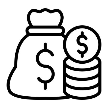 Kişisel ve ticari kullanım için Bütçe Vektör Hattı Simgesi Tasarımı