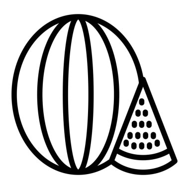 Karpuz Vektör Satırı Simge Tasarımı