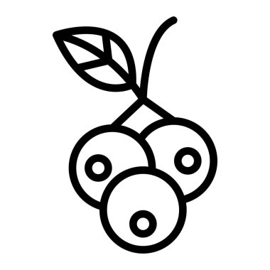 Yabanmersini Vektör Hattı Simgesi Tasarımı