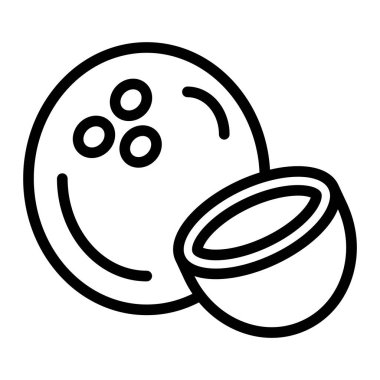 Hindistan cevizi Vektör Satır Simgesi Tasarımı