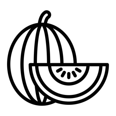 Honeydew kavun vektör satır simgesi tasarımı